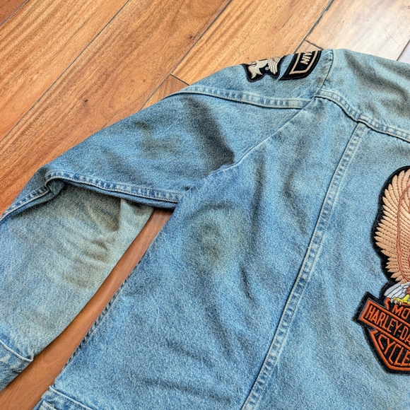 Wrangler Rugged Vintage Harley Denim Jacket (XL) - Picture 6 of 8